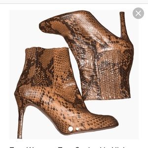 Zara Faux snake skin booties size 7.5